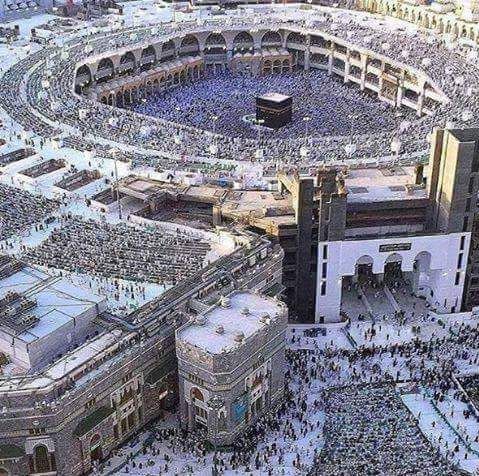 An aerial view of the holy city Mecca
